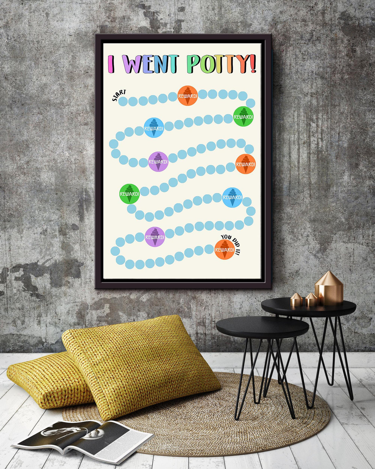 Kindergarten Teacher I Went Potty Teacher Wall Art For Classroom Decor Framed Canvas Framed Prints, Canvas