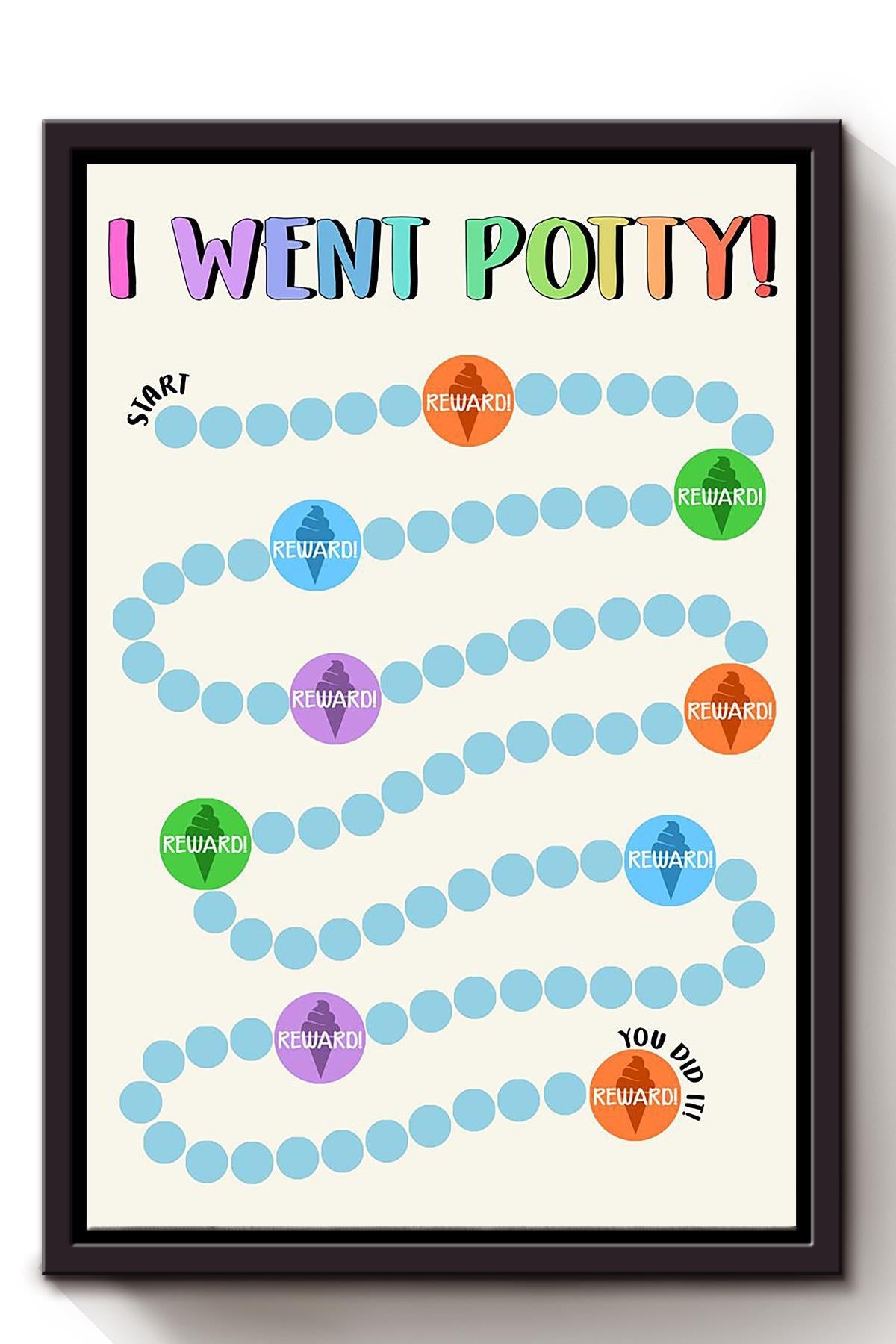 Kindergarten Teacher I Went Potty Teacher Wall Art For Classroom Decor Framed Canvas Framed Prints, Canvas