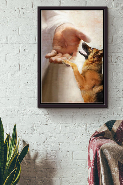 God Takes German Shepherd To The Heaven Poster Framed Matte Canvas