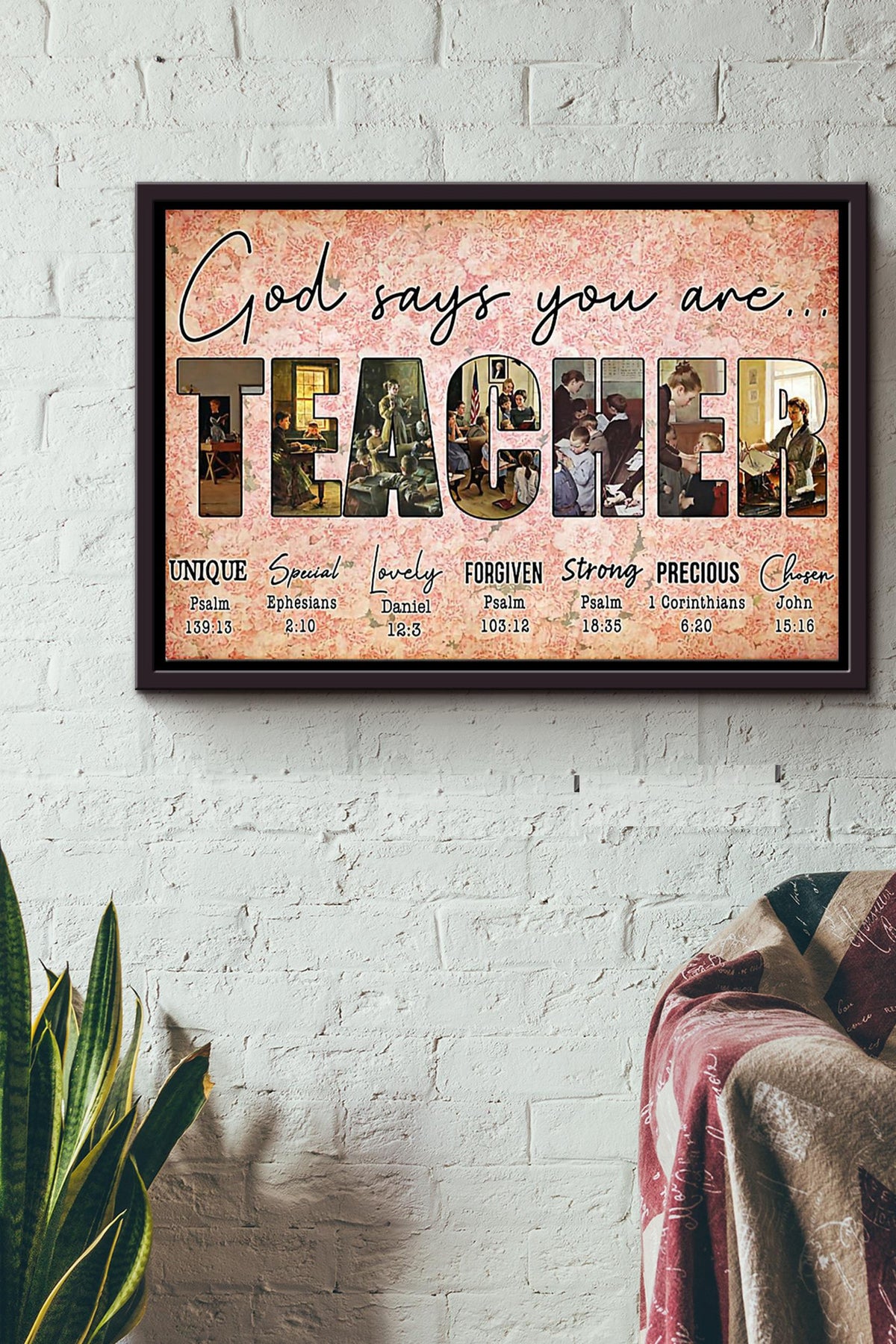 God Says You Are A Teacher Poster n Framed Matte Canvas