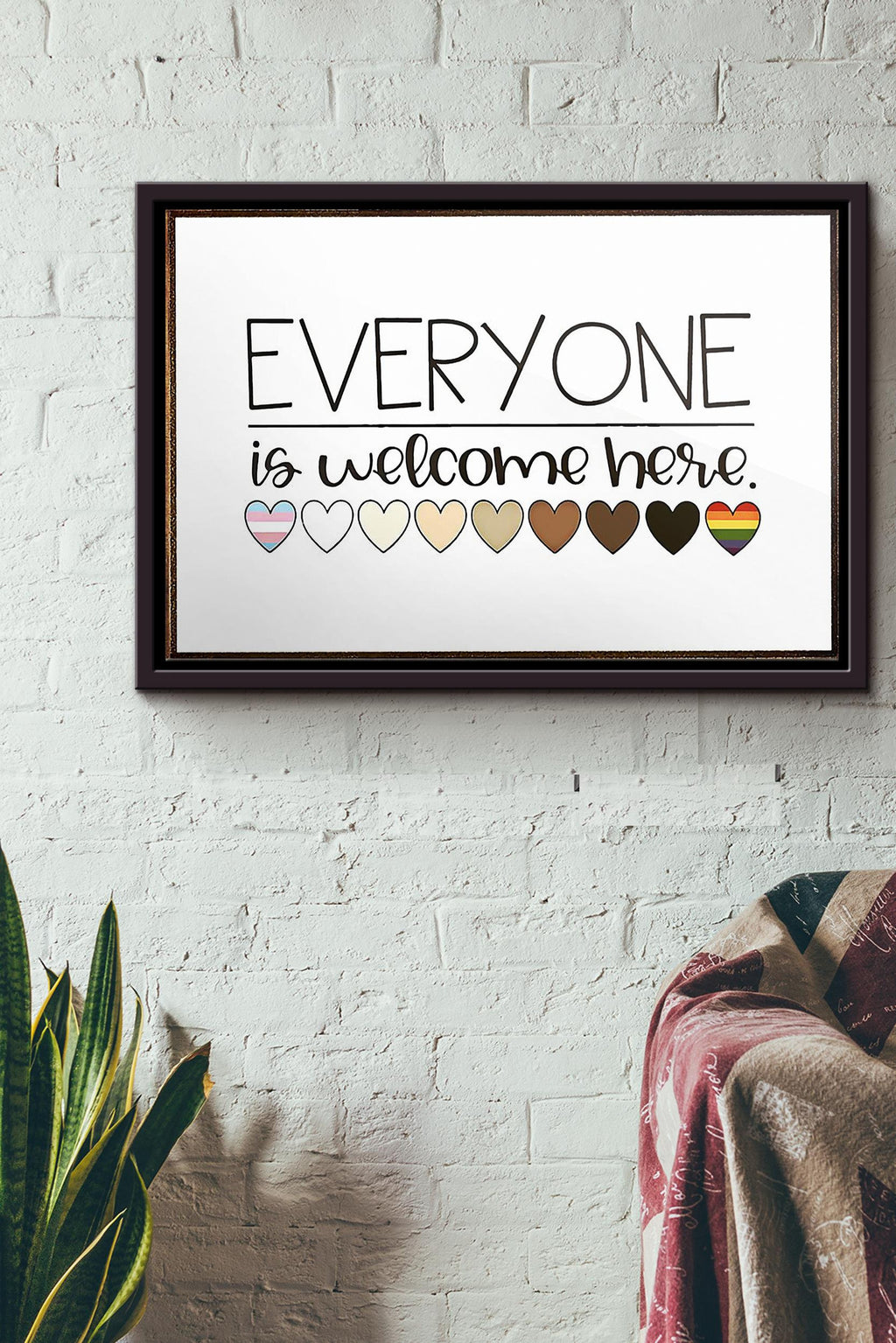 Everyone Is Welcome Here Poster n Framed Matte Canvas