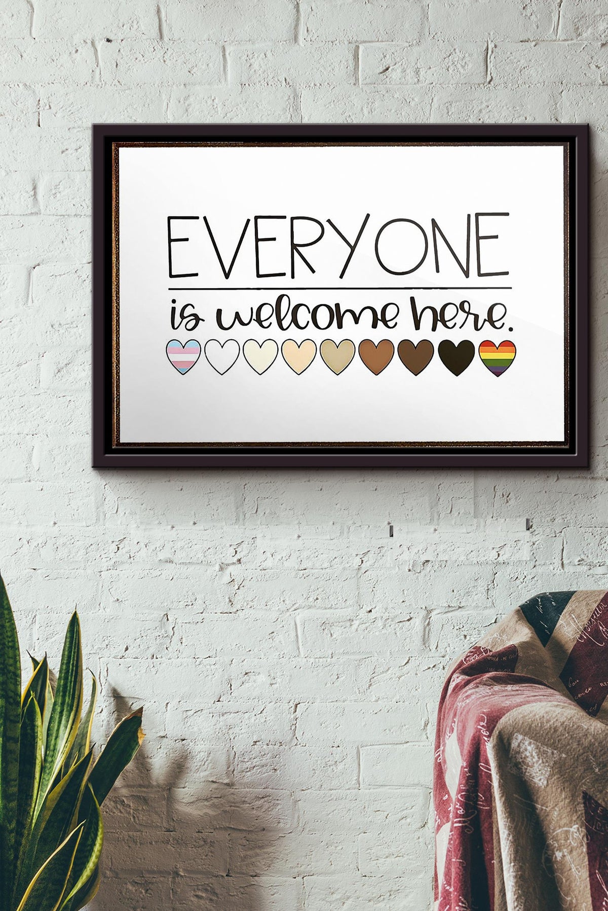 Everyone Is Welcome Here Poster n Framed Matte Canvas