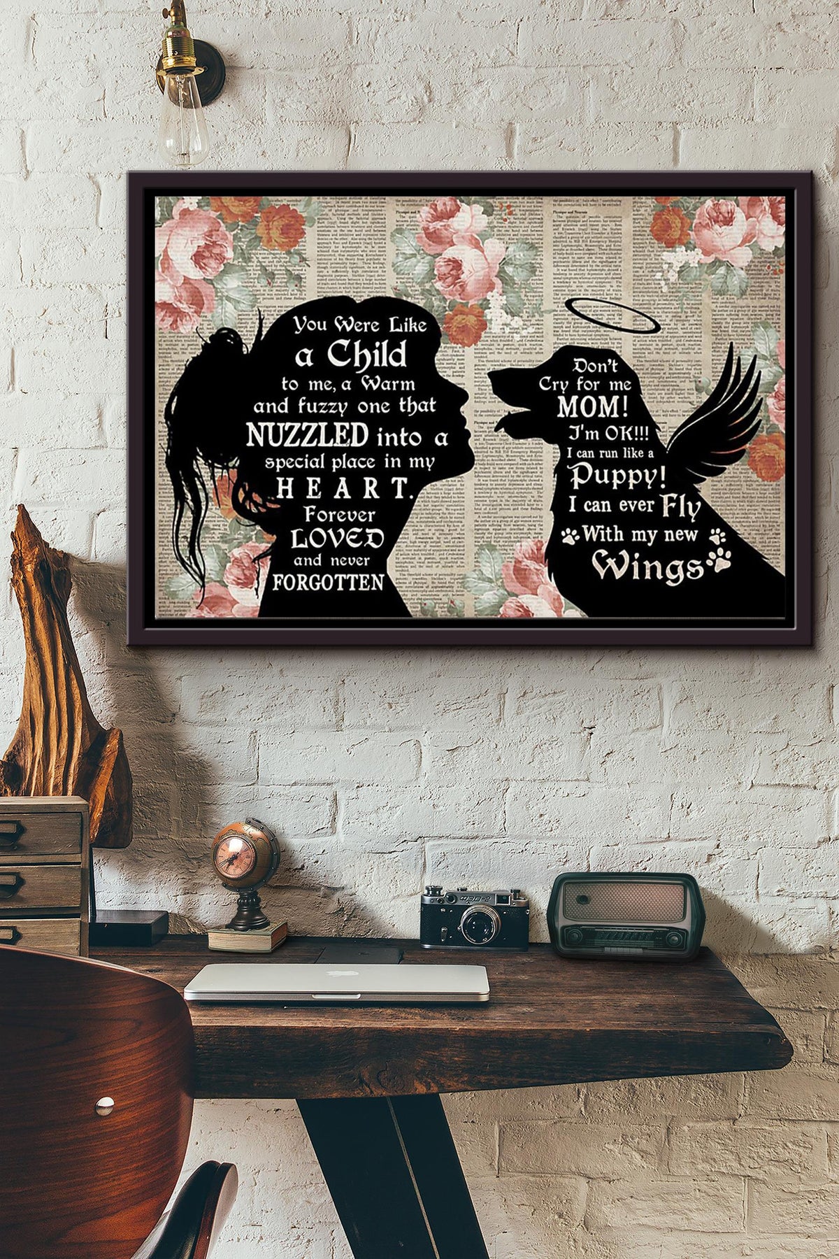 Golden Retriever Forever Loved And Never Forgotten Poster n Framed Matte Canvas