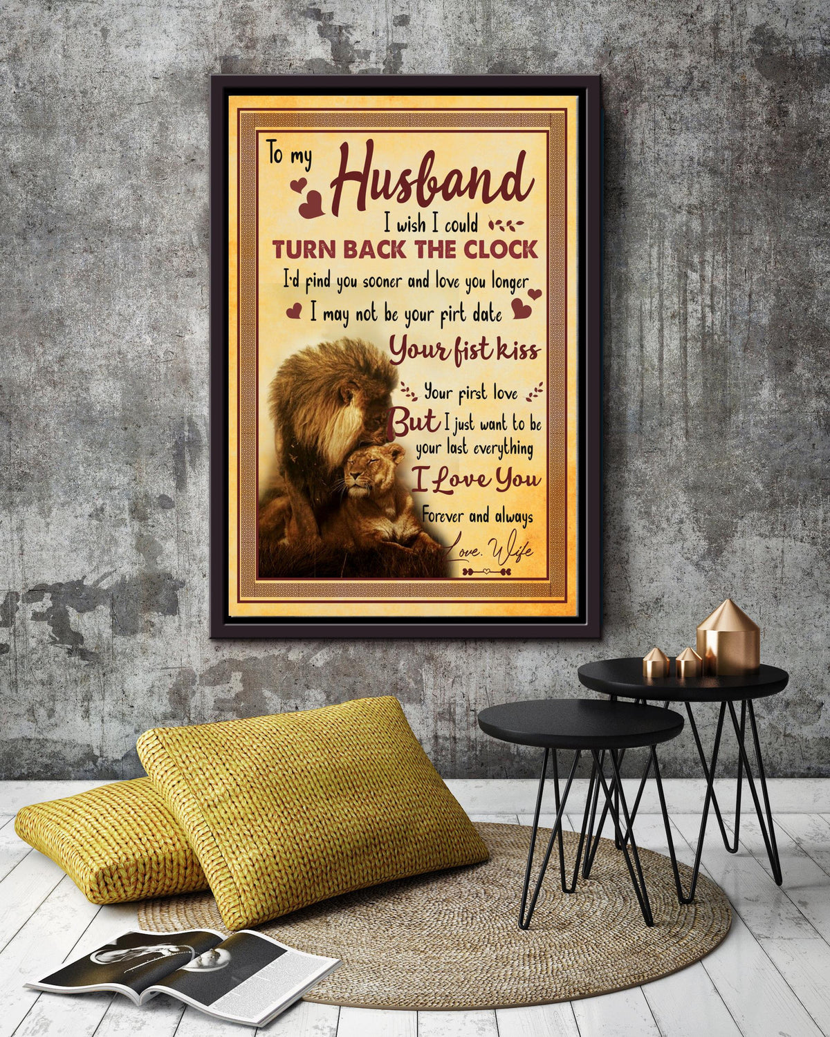 Loving Quote Wall Art From Wife To Husband Gift For Valentine Wedding Anniversary 02 Framed Canvas Framed Prints, Canvas