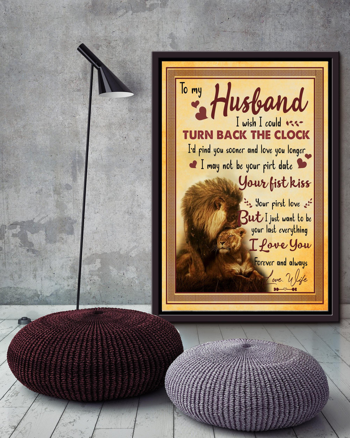 Loving Quote Wall Art From Wife To Husband Gift For Valentine Wedding Anniversary 02 Framed Canvas Framed Prints, Canvas
