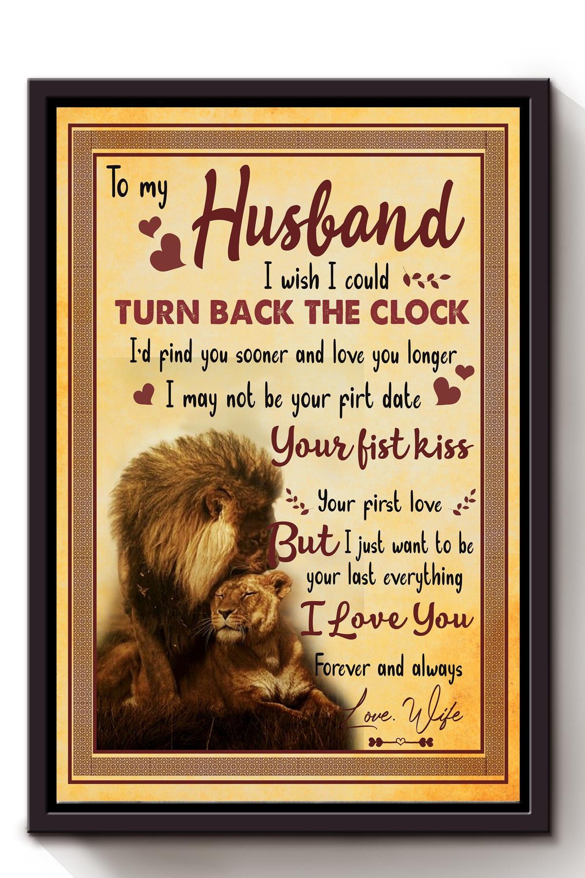 Loving Quote Wall Art From Wife To Husband Gift For Valentine Wedding Anniversary 02 Framed Canvas Framed Prints, Canvas