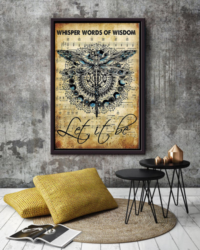 Let It Be Song Lyrics Wall Art For Anniversary Gift Framed Canvas Framed Prints, Canvas