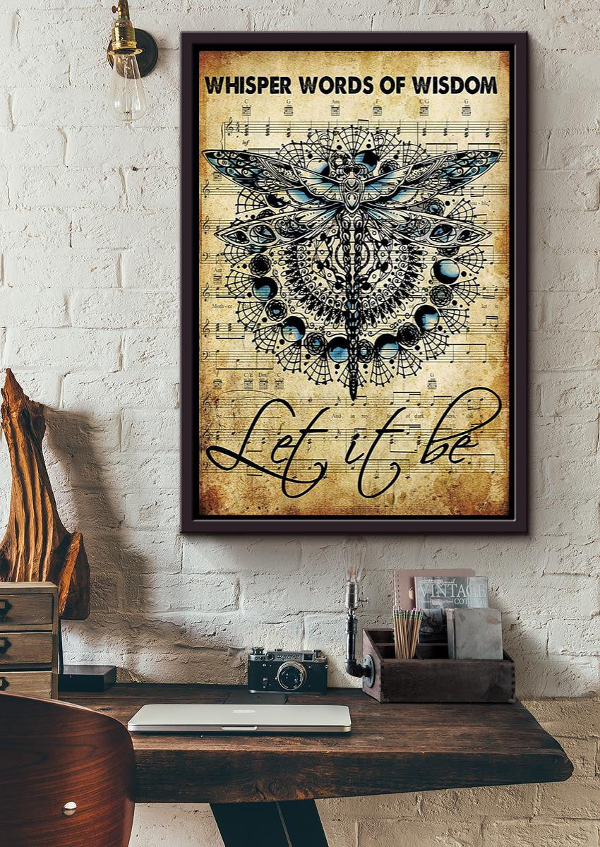 Let It Be Song Lyrics Wall Art For Anniversary Gift Framed Canvas Framed Prints, Canvas