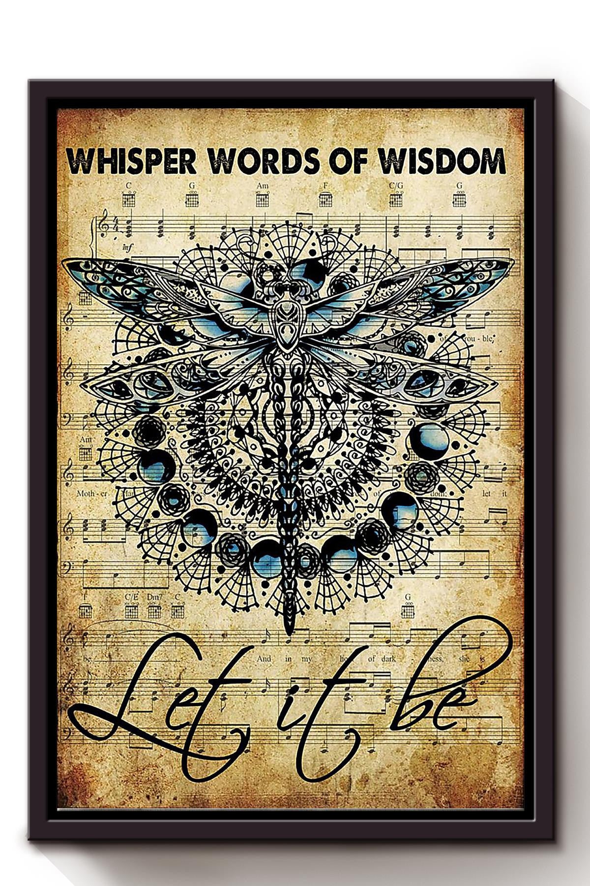 Let It Be Song Lyrics Wall Art For Anniversary Gift Framed Canvas Framed Prints, Canvas