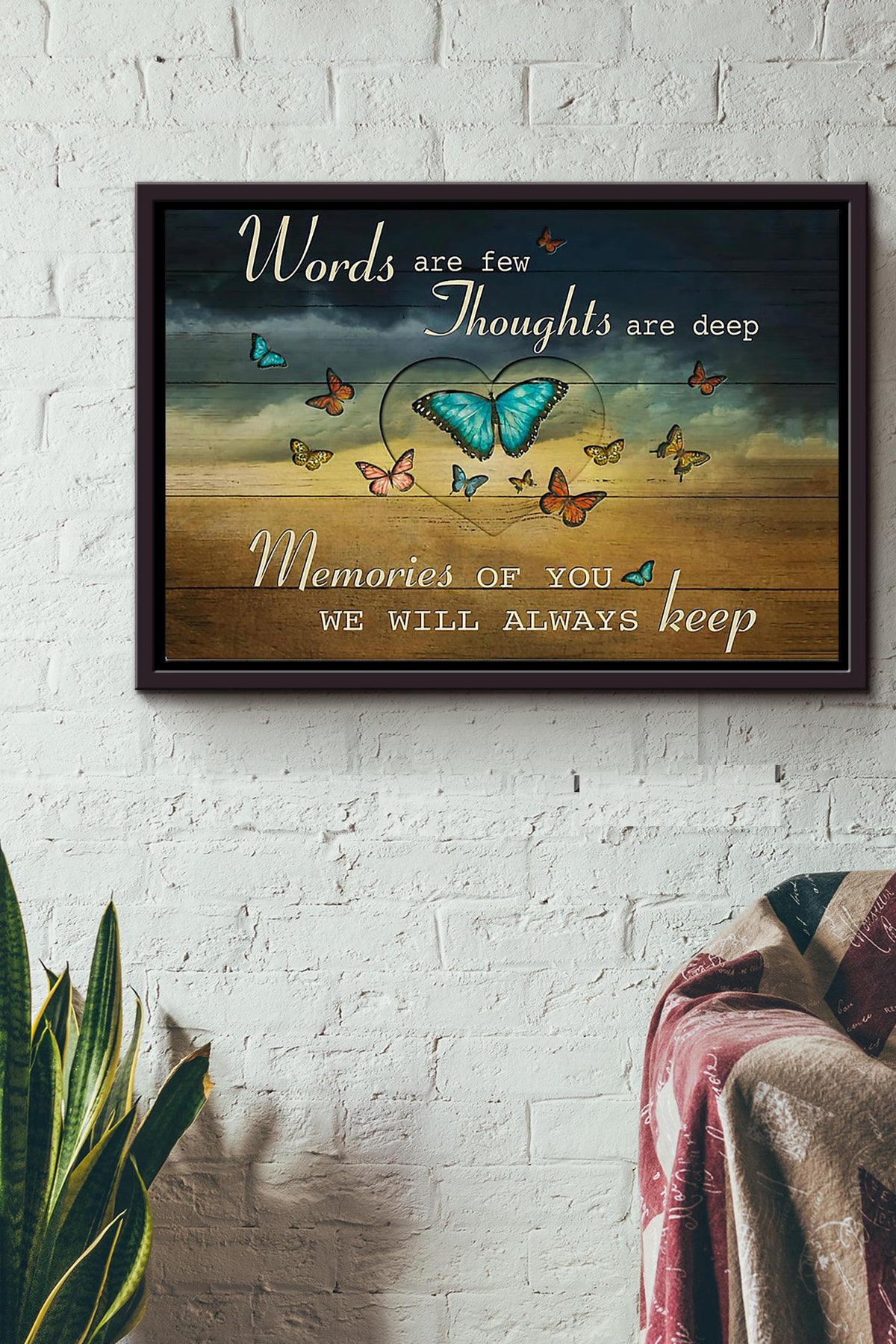 Butterfly We Will Always Keep Memories n Framed Matte Canvas