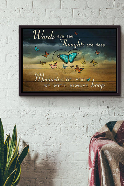 Butterfly We Will Always Keep Memories n Framed Matte Canvas