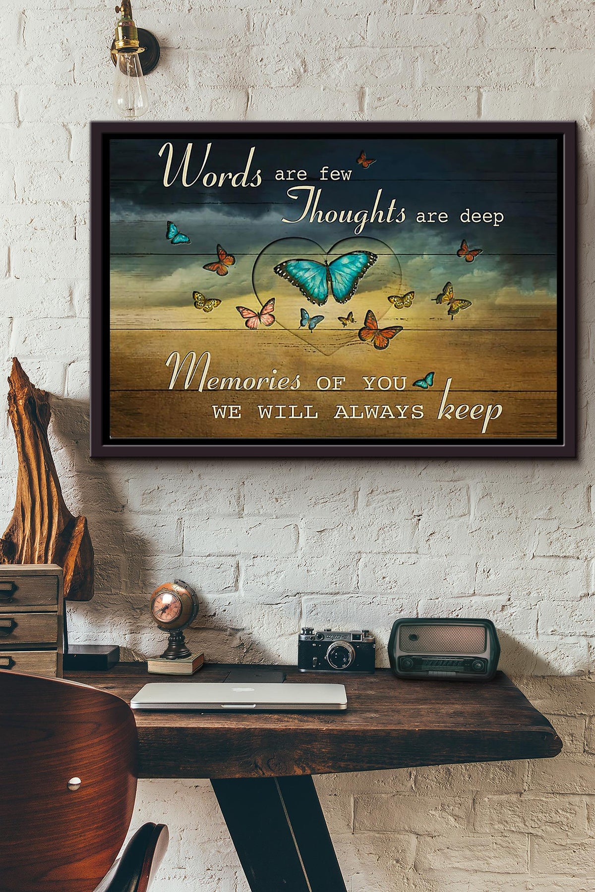 Butterfly We Will Always Keep Memories n Framed Matte Canvas