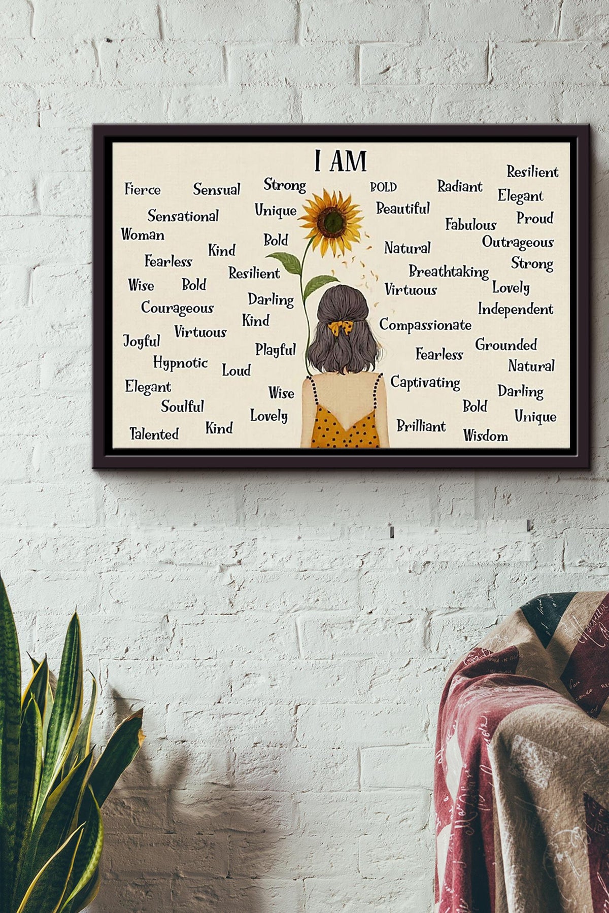 Hippie I Am A Strong Girl Poster n Framed Matte Canvas