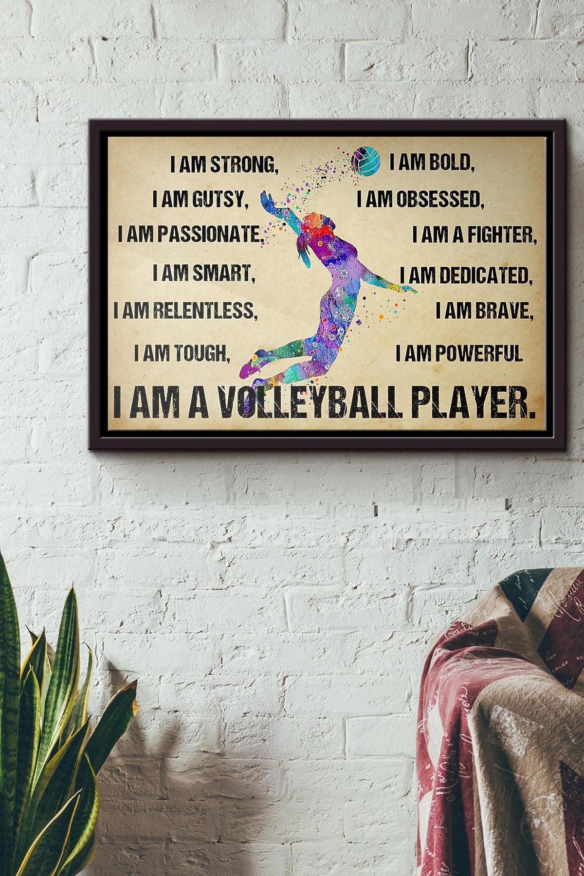 I Am A Volleyball Player Poster n Framed Matte Canvas