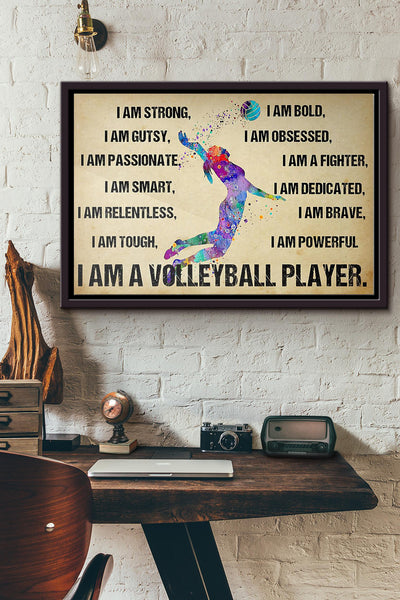 I Am A Volleyball Player Poster n Framed Matte Canvas