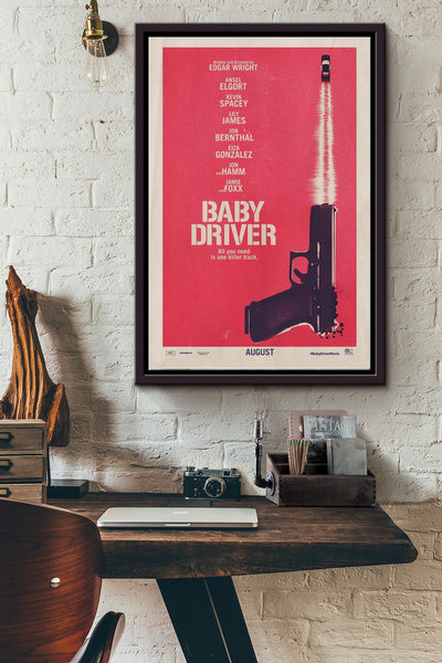 Baby Driver Minimalist Poster Photographic Print Framed Matte Canvas
