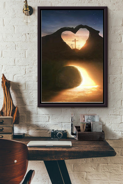 Bible Heart Poster Framed Matte Canvas