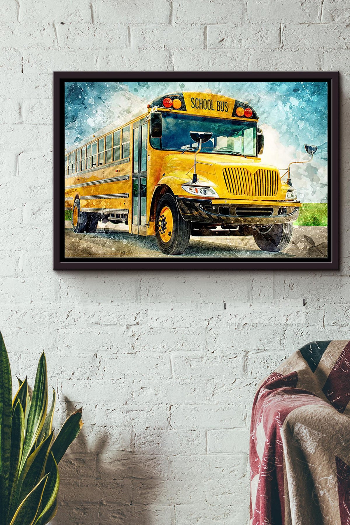 Bus Driver - School Bus n Framed Matte Canvas