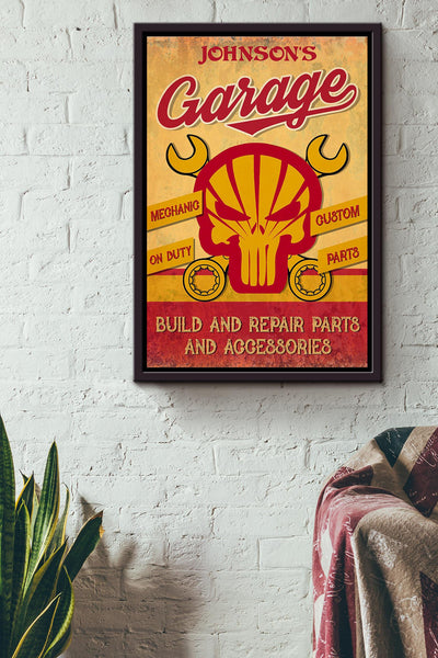 Mechanic Build And Repair For Mechanic Gift Mechanic Sign Car Dealer Auto Repair Garage Framed Canvas