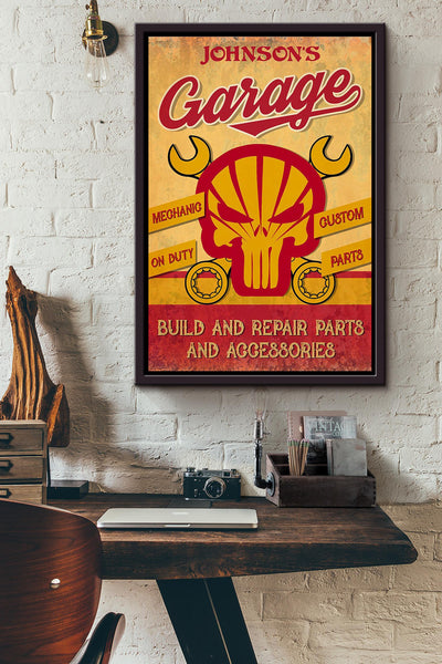 Mechanic Build And Repair For Mechanic Gift Mechanic Sign Car Dealer Auto Repair Garage Framed Canvas