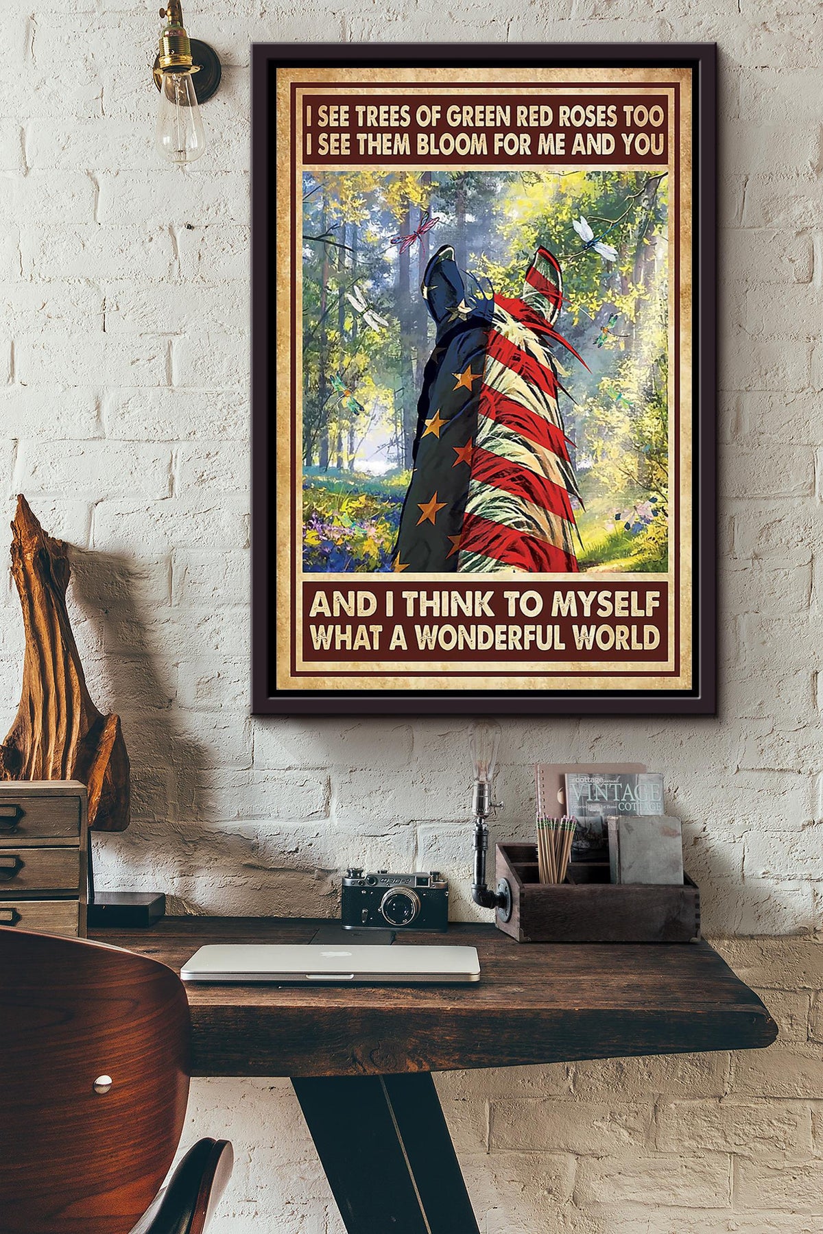 Cowgirl What A Wonderful World Poster Horse Riding Wall Art Cowgirl Cowboy Gift (2) Framed Canvas Framed Prints, Canvas