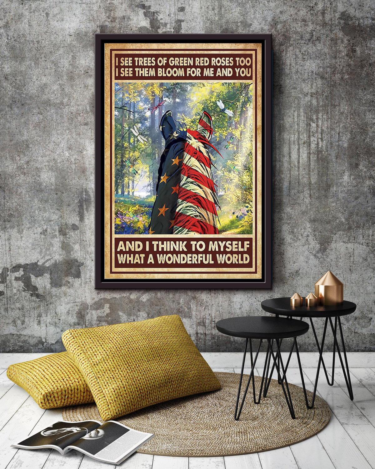 Cowgirl What A Wonderful World Poster Horse Riding Wall Art Cowgirl Cowboy Gift (2) Framed Canvas Framed Prints, Canvas