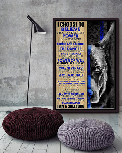 I Am Sheepdog Quality Of Police Dog Gift For Dog Lover Police Dog Trainer Framed Canvas