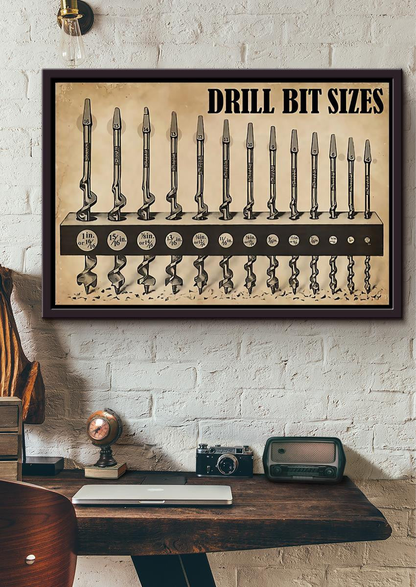Drill Bit Sizes Mechanical Knowledge For Car Repair Shop Decor