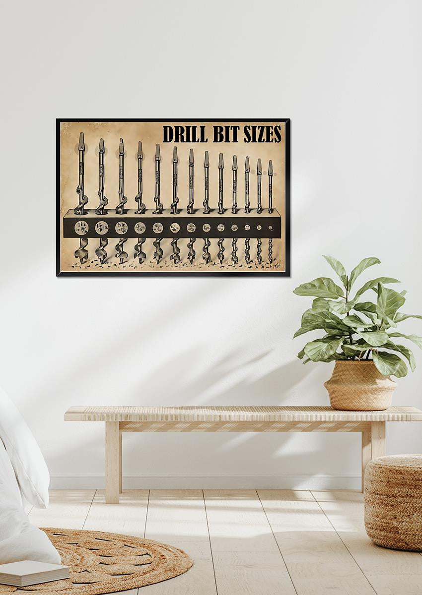 Drill Bit Sizes Mechanical Knowledge For Car Repair Shop Decor