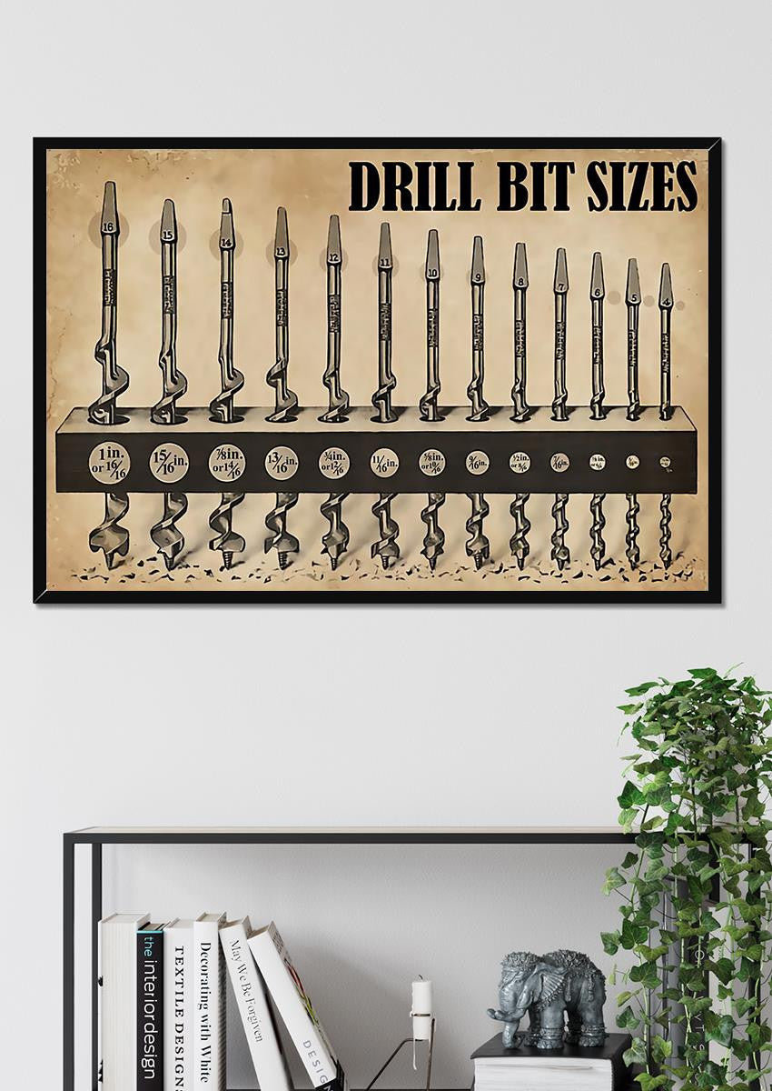 Drill Bit Sizes Mechanical Knowledge For Car Repair Shop Decor