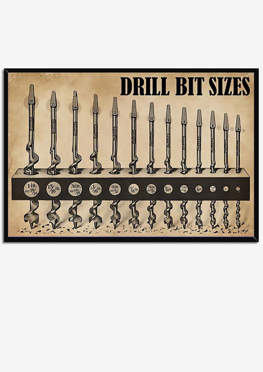 Drill Bit Sizes Mechanical Knowledge For Car Repair Shop Decor