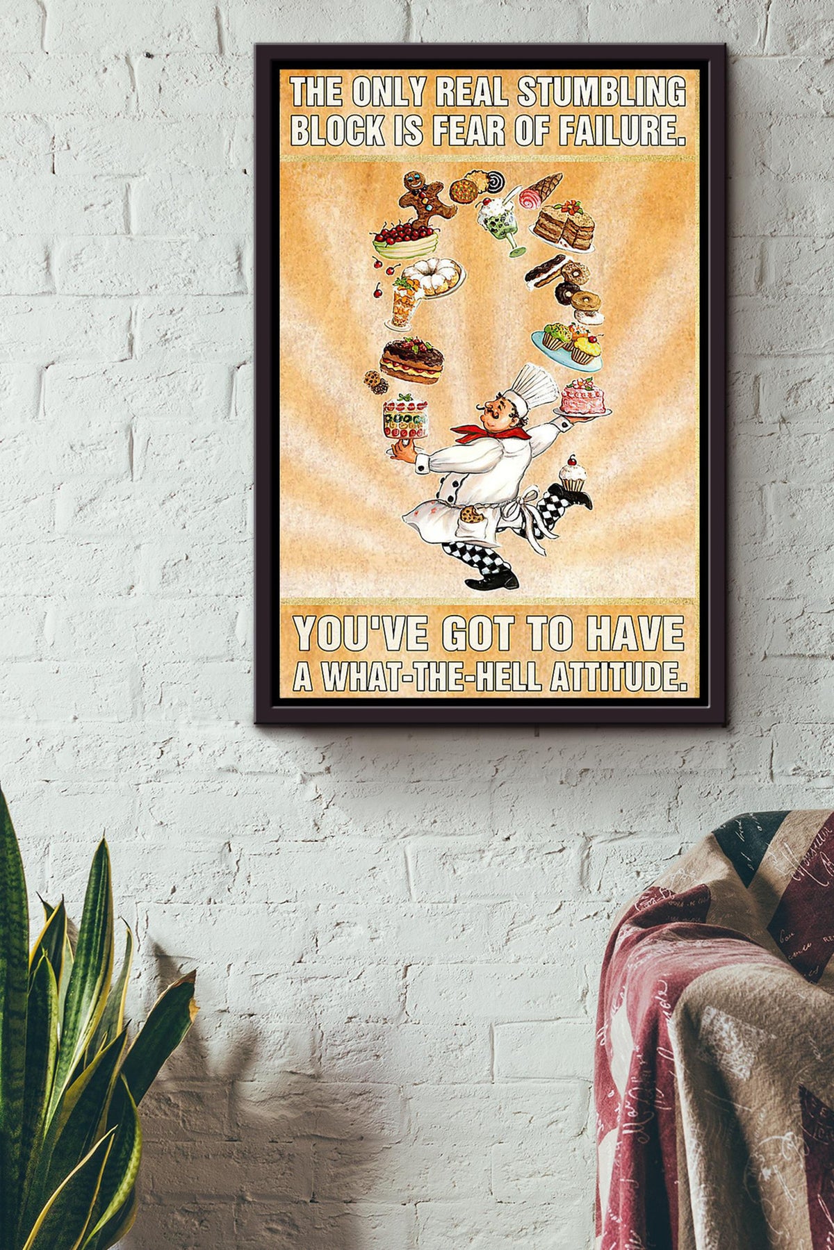 Cooking The Only Real Stumbling Block Cooking Wall Art Gift For Kitchen Decor Food Lover Framed Canvas Framed Prints, Canvas