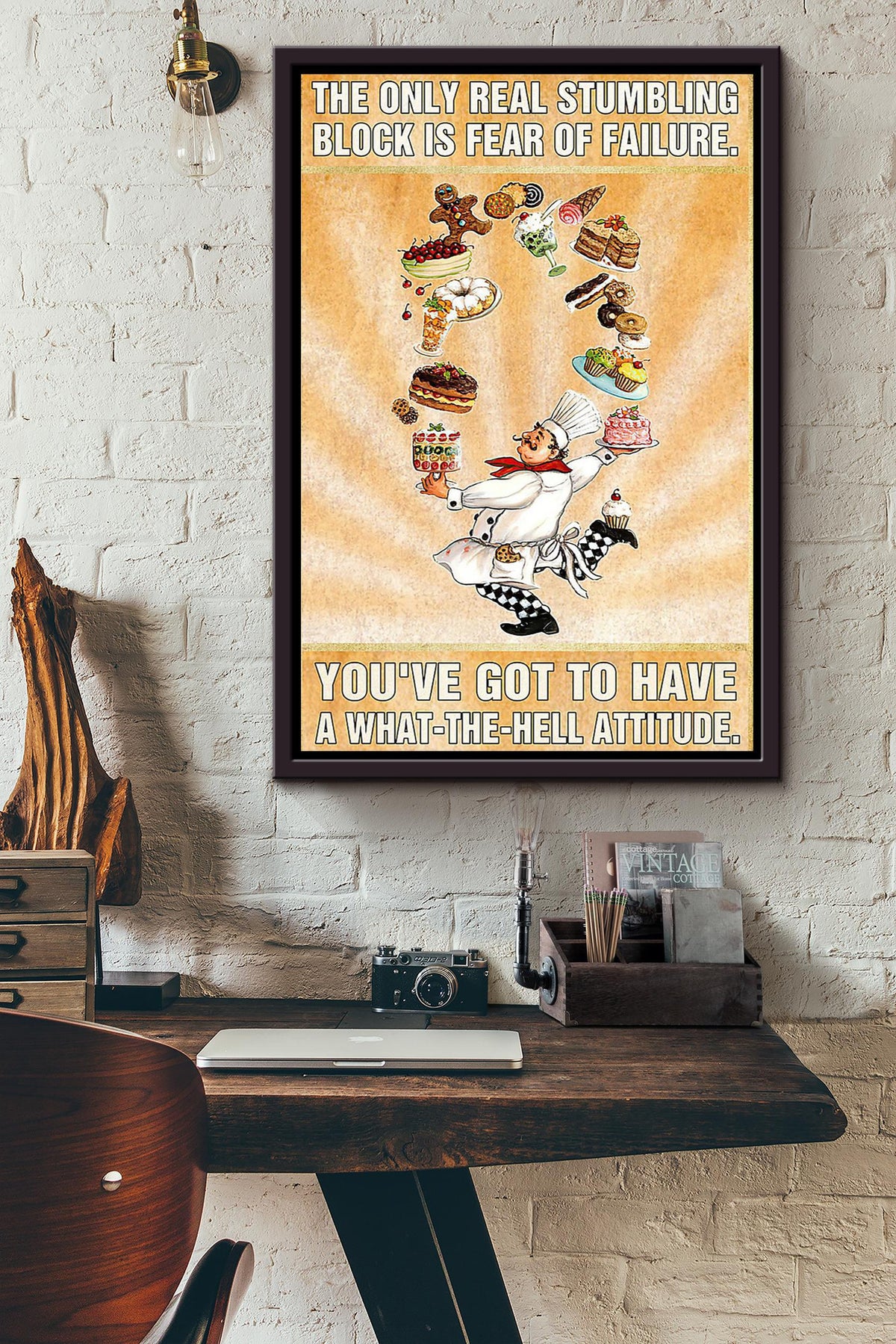 Cooking The Only Real Stumbling Block Cooking Wall Art Gift For Kitchen Decor Food Lover Framed Canvas Framed Prints, Canvas