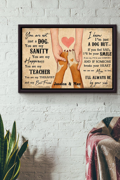 Holding Dog Paws Poster n Framed Matte Canvas