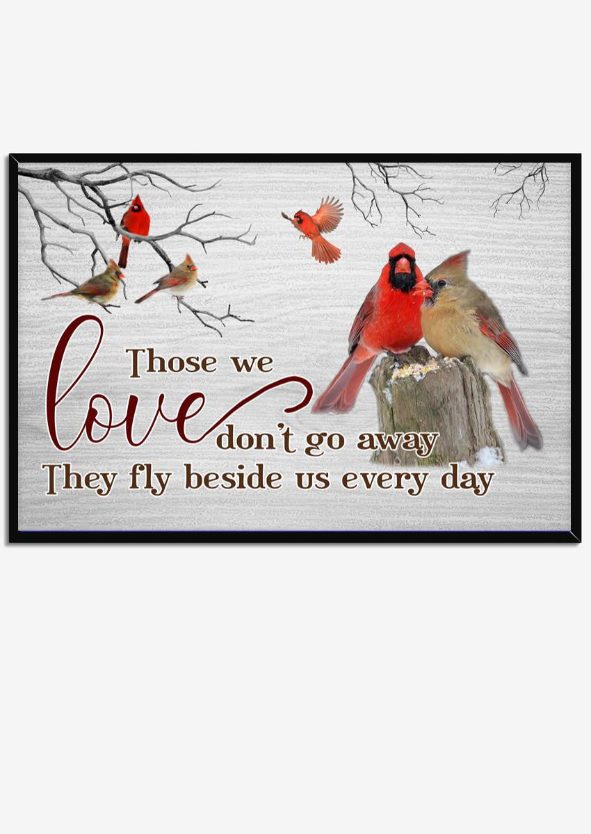 Cardinal They Fly Beside Us Everyday Memorial Canvas Wall Art Home Sign Room Decor Wallpaper Lovely Gift Ready To Hang Framed Prints, Canvas
