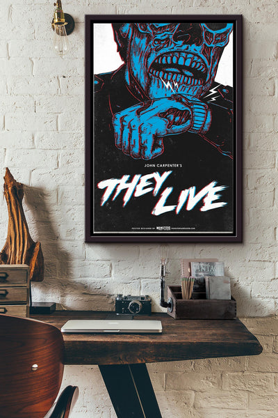 John Carpenters They Live Scary Skull Poster Wall Art Framed Matte Canvas Framed Prints, Canvas