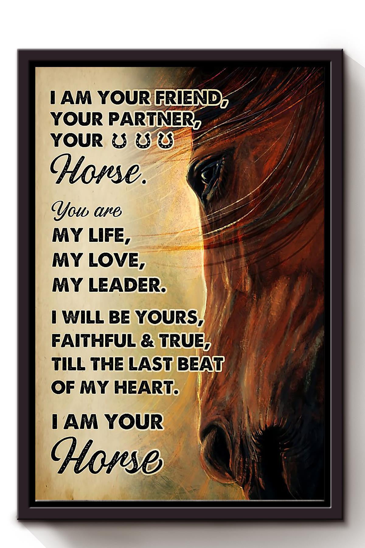 I Am Your Friend Horse Wall Art For Horse Rider Cowboy Cowgirl Framed Matte Canvas Framed Prints, Canvas