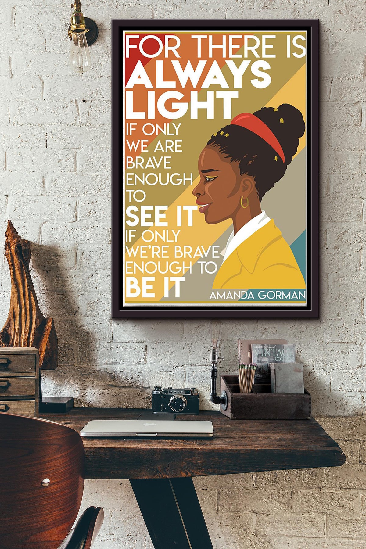 Amanda Gorman The Hill We Climb Poster poet From inauguration Framed Matte Canvas