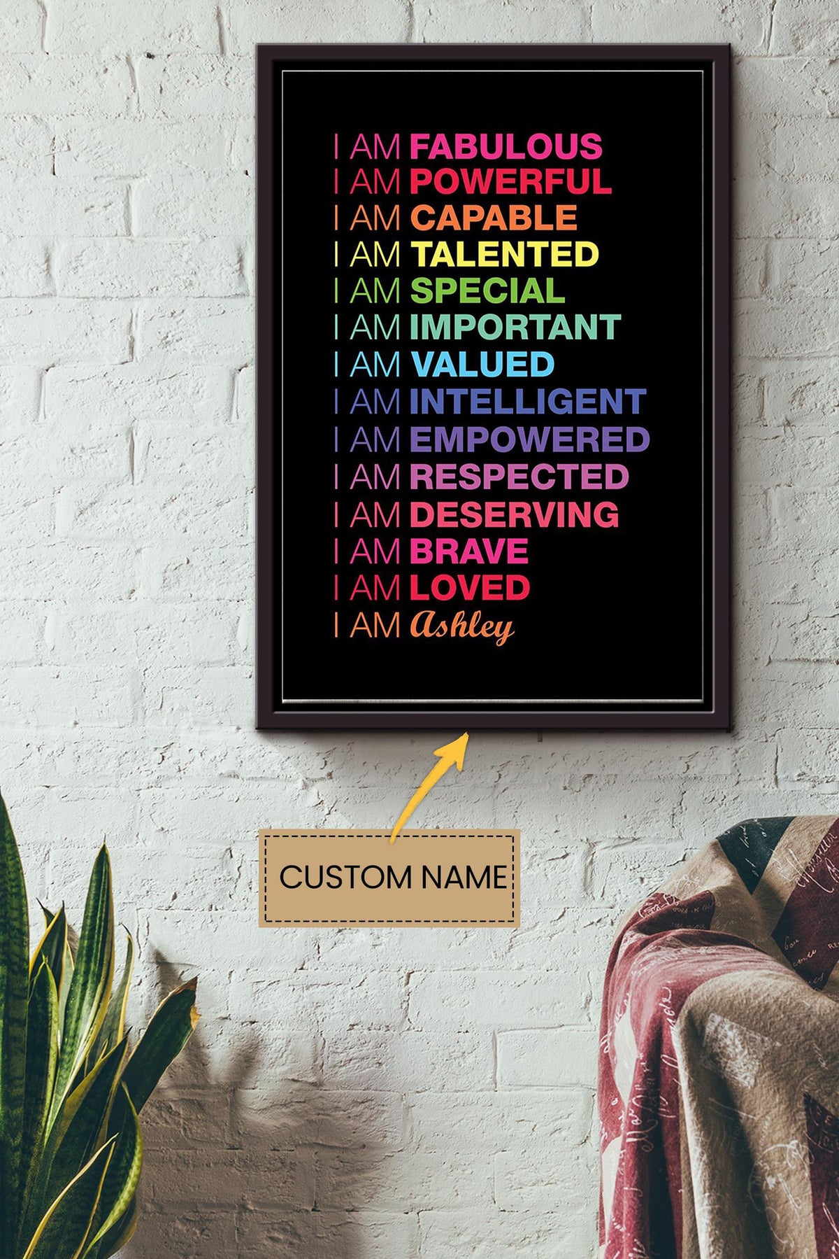 Fabulous Personalized Poster - Motivation Wall Art - Gift For Home Decor Housewarming Framed Matte Canvas Framed Prints, Canvas