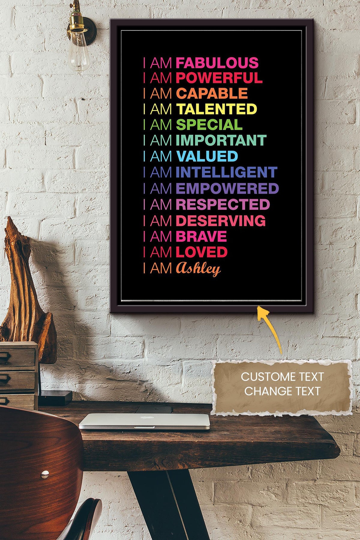 Fabulous Personalized Poster - Motivation Wall Art - Gift For Home Decor Housewarming Framed Matte Canvas Framed Prints, Canvas