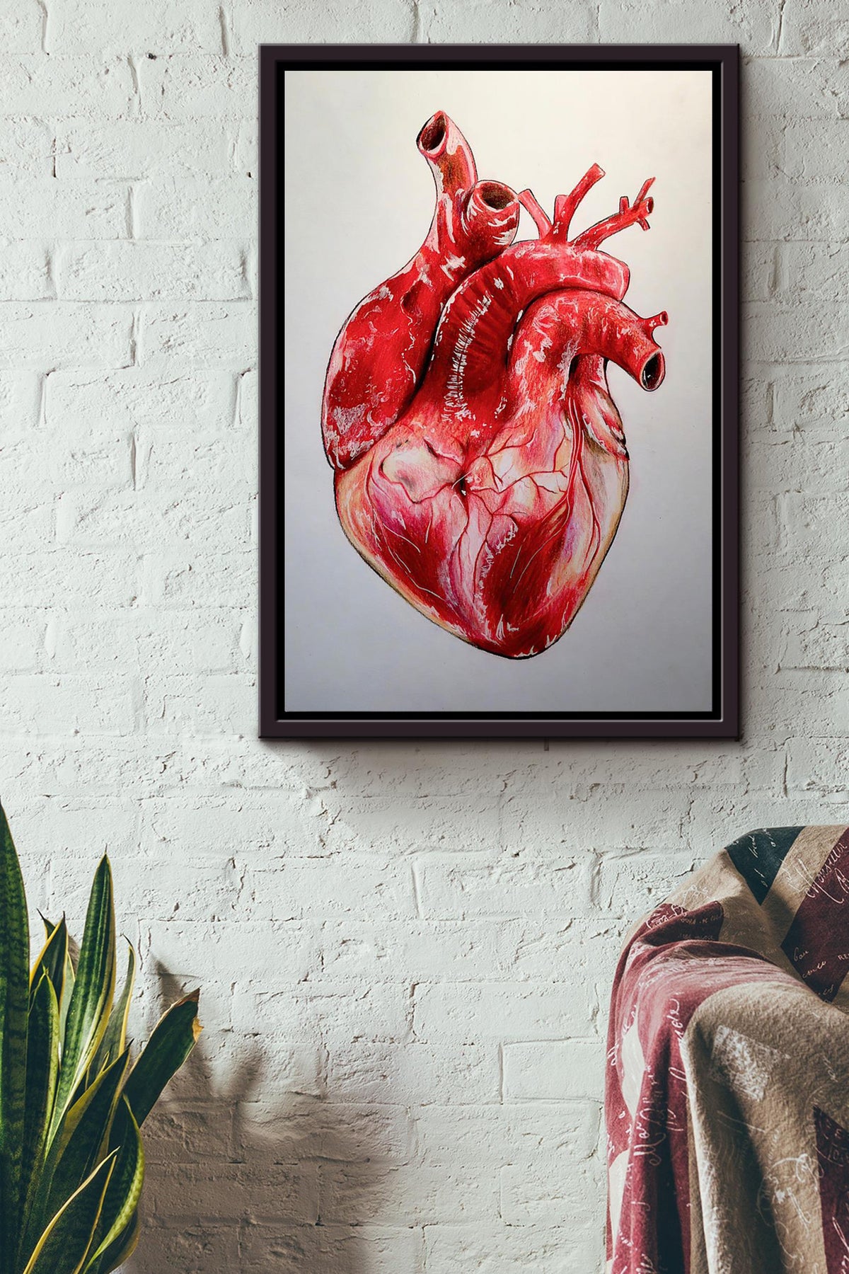 Cardiologist Amazing Heart Drawing Art Poster Framed Canvas