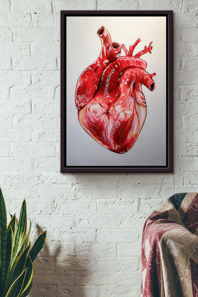 Cardiologist Amazing Heart Drawing Art Poster Framed Canvas