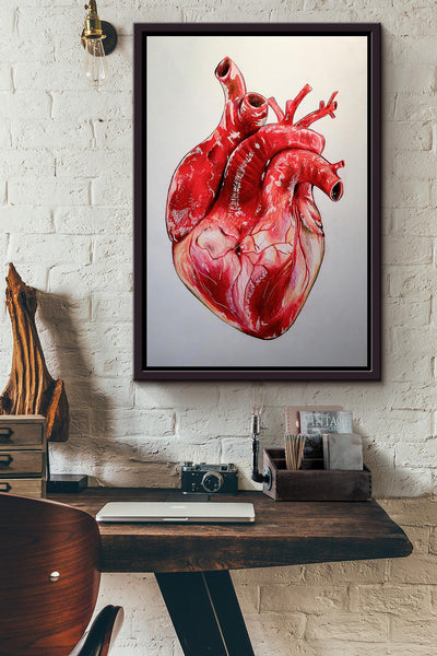 Cardiologist Amazing Heart Drawing Art Poster Framed Canvas