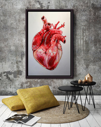 Cardiologist Amazing Heart Drawing Art Poster Framed Canvas