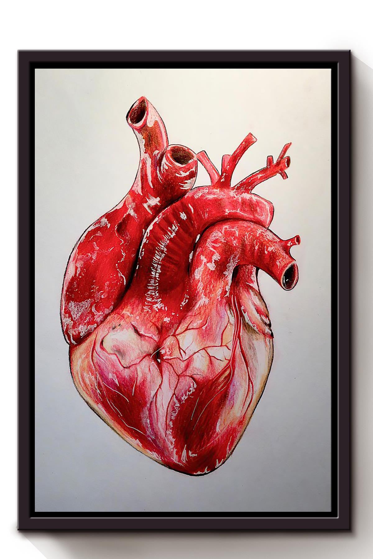 Cardiologist Amazing Heart Drawing Art Poster Framed Canvas