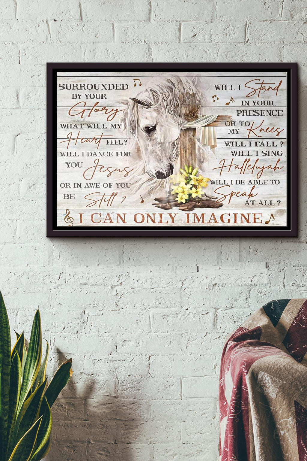 Horse I Can Only Imagine Lyrics Poster n Framed Matte Canvas