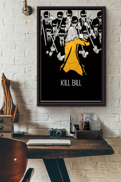 Kill Bill Minimalist Print Poster Framed Matte Canvas