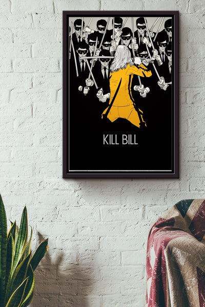 Kill Bill Minimalist Print Poster Framed Matte Canvas