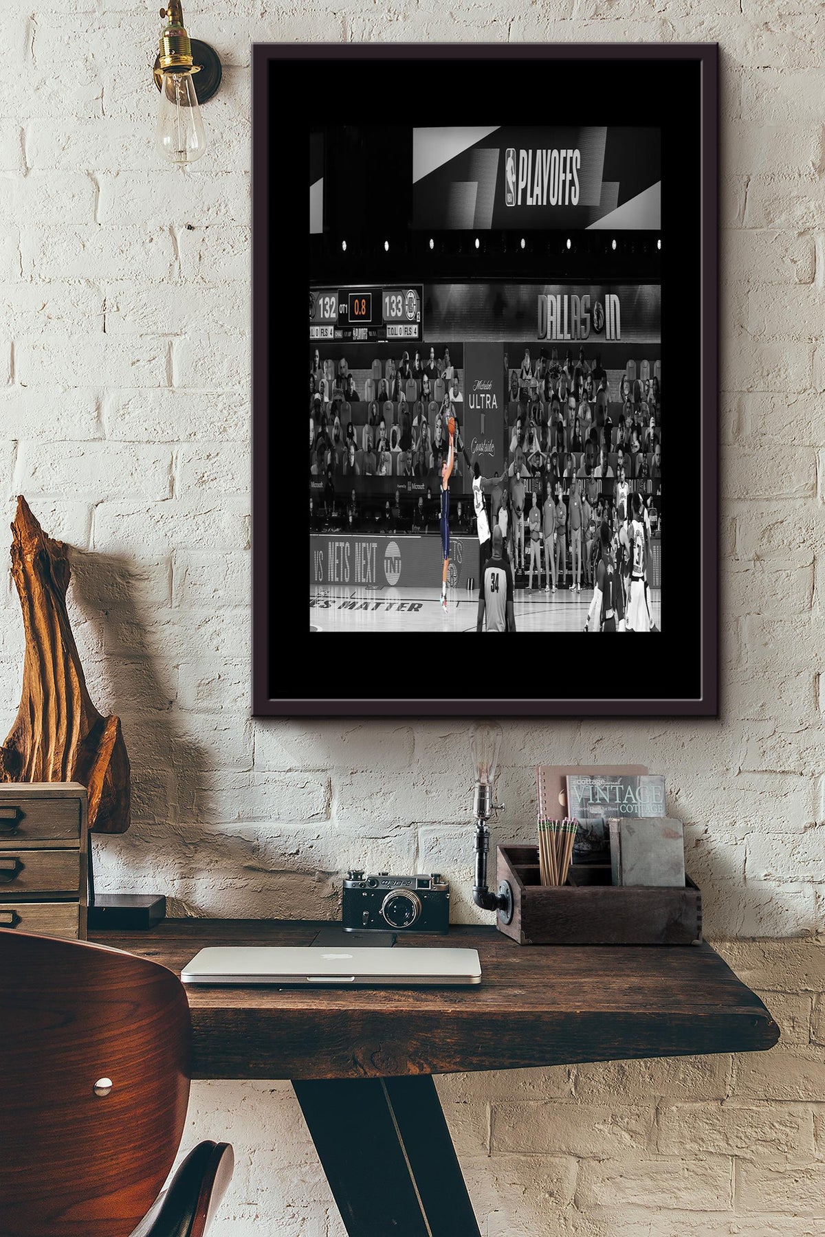 Luka Doncic Buzzer Beater Vs Clippers Poster Sport Wall Art Gift For Basketball Player, Luka Doncic Fan, Clipper Fan Framed Canvas Framed Prints, Canvas