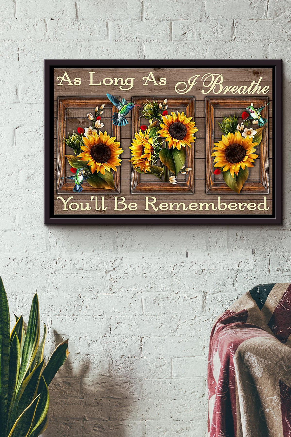 As Long As I Breathe Youll Be Remembered Poster n Framed Matte Canvas